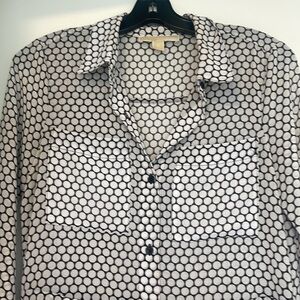 Michael Kors black and white Shirt Dress with box pleats